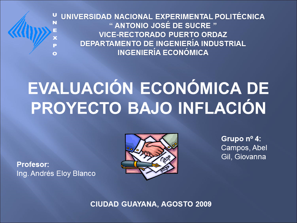 Evaluaci N Econ Mica De Proyecto Eep Bajo Inflaci N Ppt