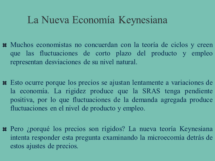 Avances en la teoría de fluctuaciones económicas