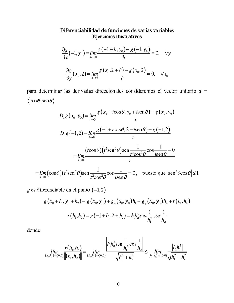 Diferenciabilidad De Funciones De Varias Variables