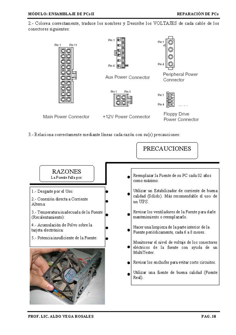 Reparacion de calidad pc trabajo