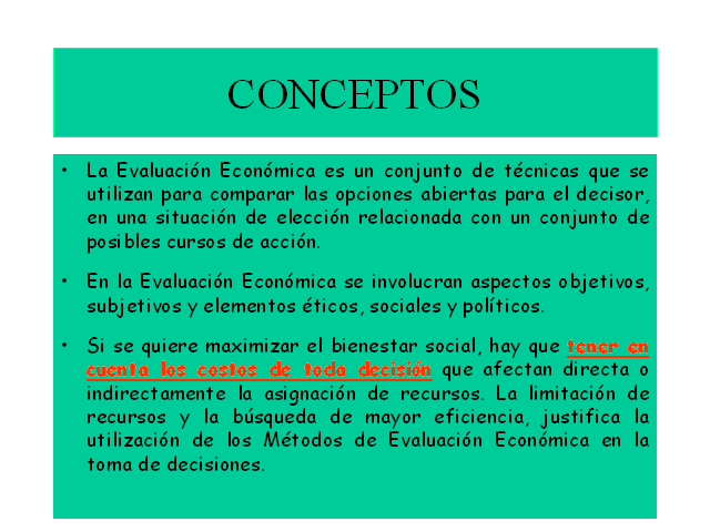 La evaluación económica