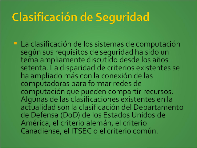 Clasificaci N De Seguridad