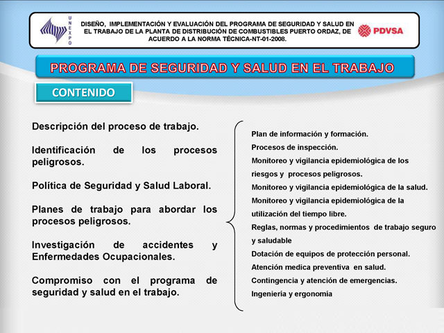 Diseño implementación y evaluación del programa de seguridad y salud