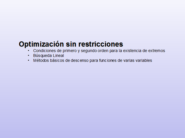 Optimización Sin Restricciones - Monografias.com