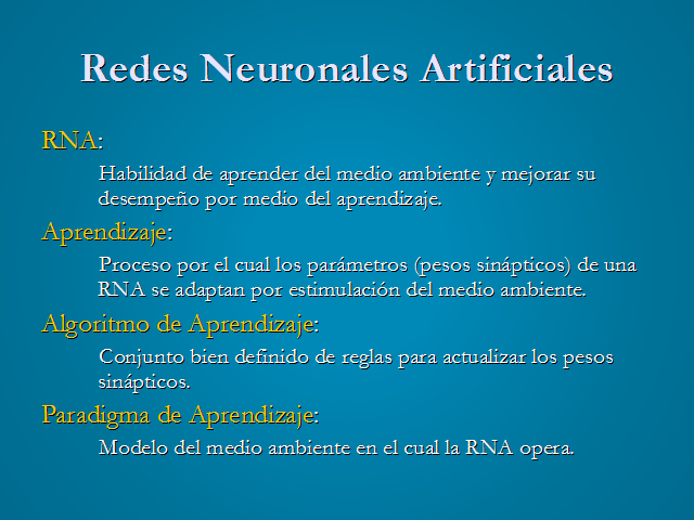 Redes Neuronales Artificiales