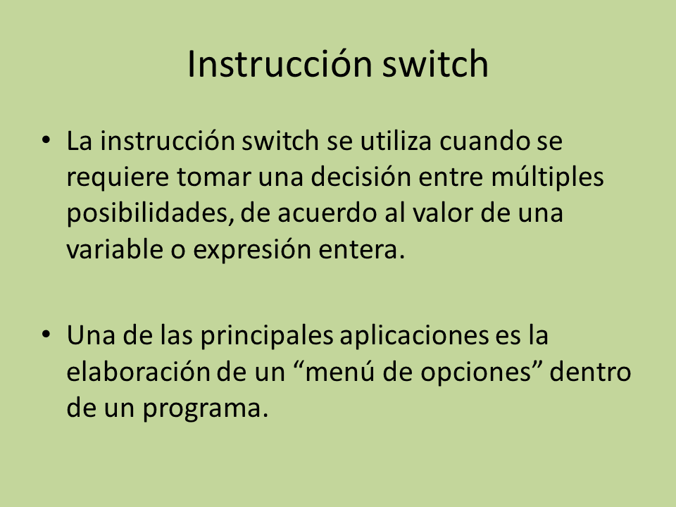 Instrucción Switch Y Estructuras De Iteración 1428