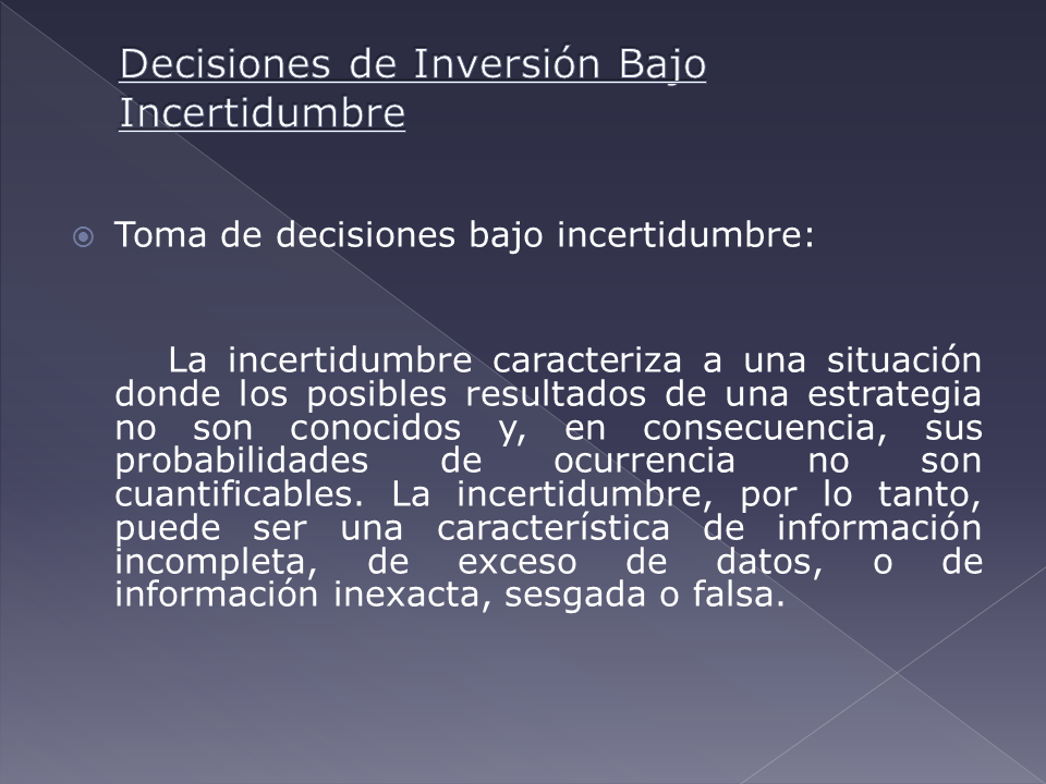 Decisiones De Inversión (Powerpoint) - Monografias.com