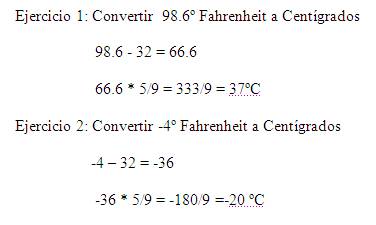 convertir grados fahrenheit a centigrados