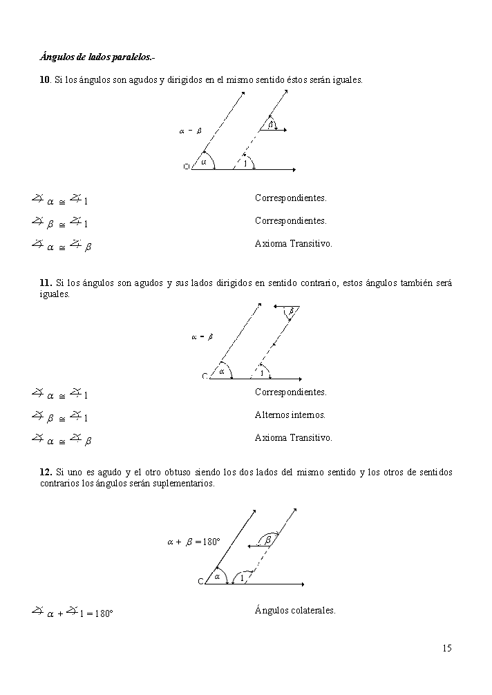 teorema ángulos alternos  Ángulos, Definiciones, Geometría