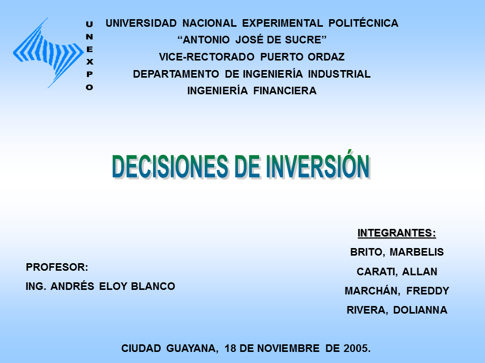 Presentación Sobre Decisiones De Inversión