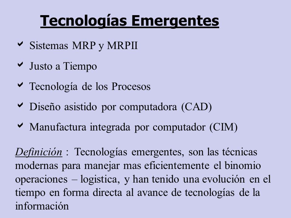 Tecnologías Emergentes de Manufactura