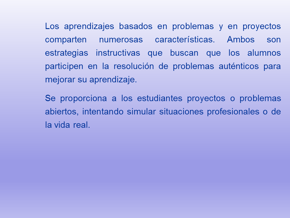 Aprendizaje basado en problemas y proyectos