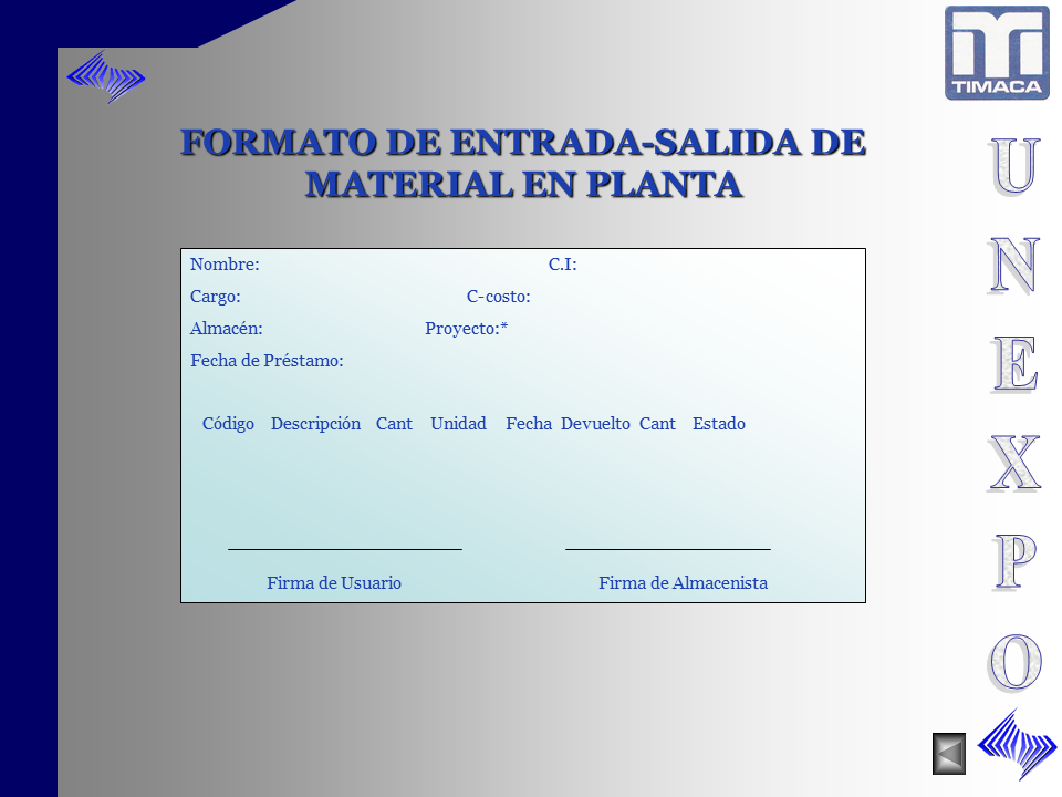 Manual de procedimientos, registro y control, entrada y salida materiales  (PPT) (página 2)