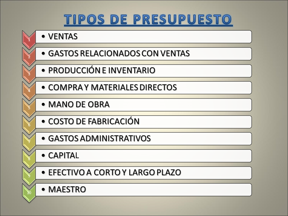 Tipos De Presupuestos (PPT)