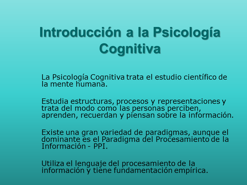 Introducción a la Psicología Cognitiva