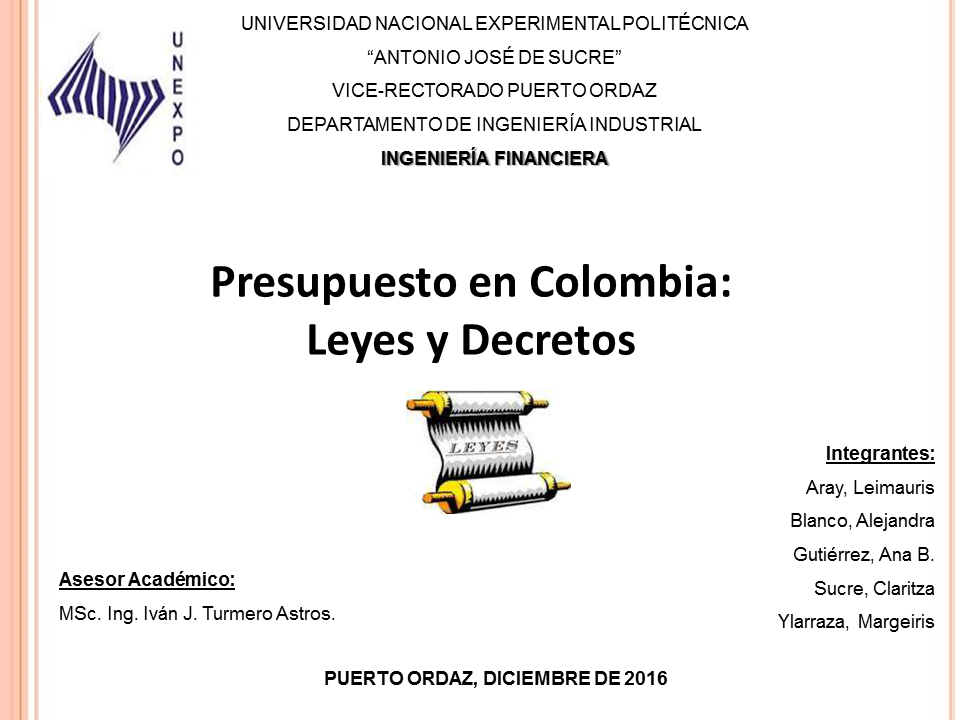 Presupuesto En Colombia: Leyes Y Decretos - Monografias.com