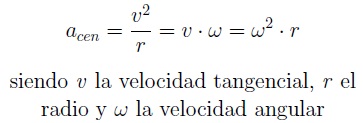 fórmula de aceleración tangencial