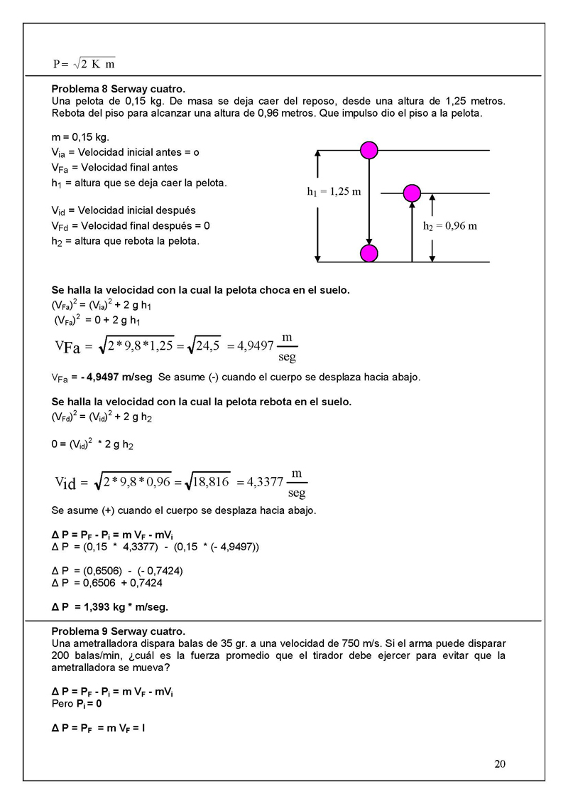 Problemas Resueltos Movimiento Lineal Y Choques (Física) (página 2)