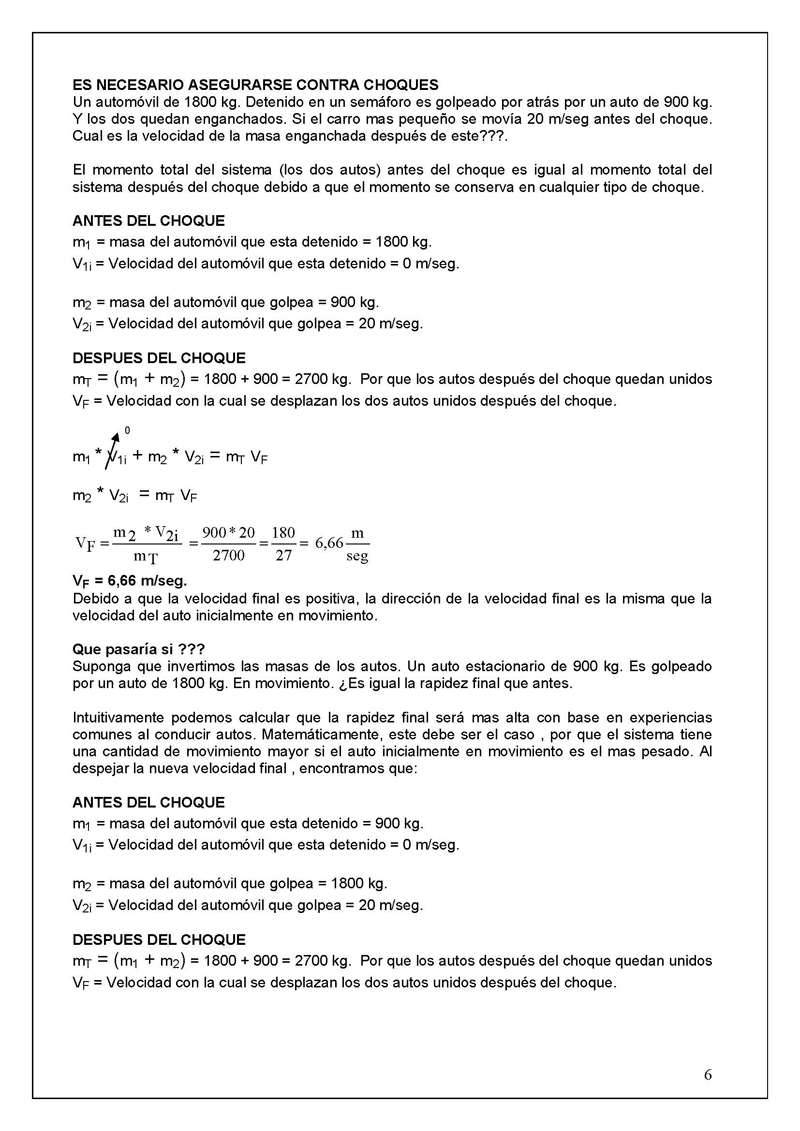 Problemas Resueltos Movimiento Lineal Y Choques (Física)