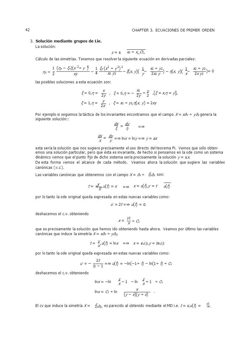 Ecuaciones diferenciales mediante simetrías (página 2)