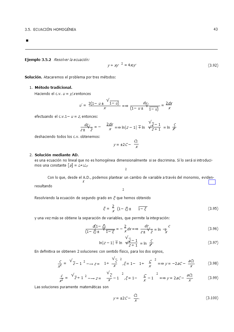 Ecuaciones diferenciales mediante simetrías (página 2)