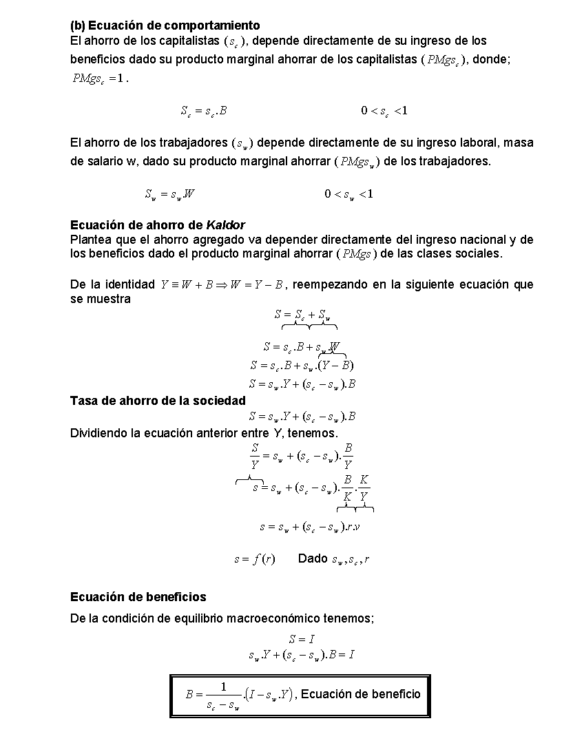 El Modelo de Kaldor (Enfoque de Cambridge)