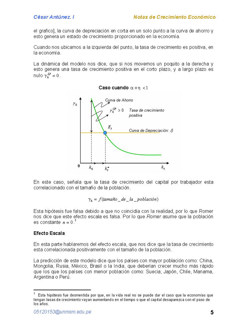 El modelo de Romer con externalidad del capital