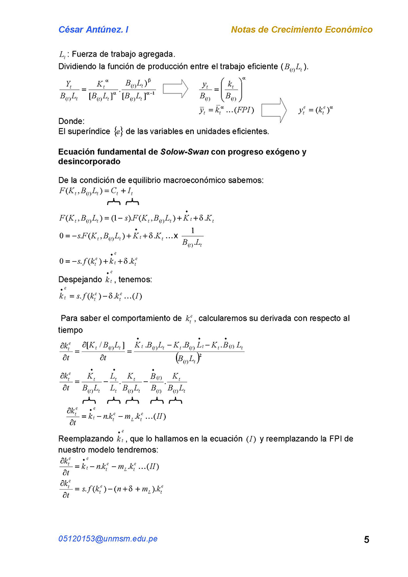 El Modelo De Solow-Swan Con Progreso Tecnológico - Monografias.com