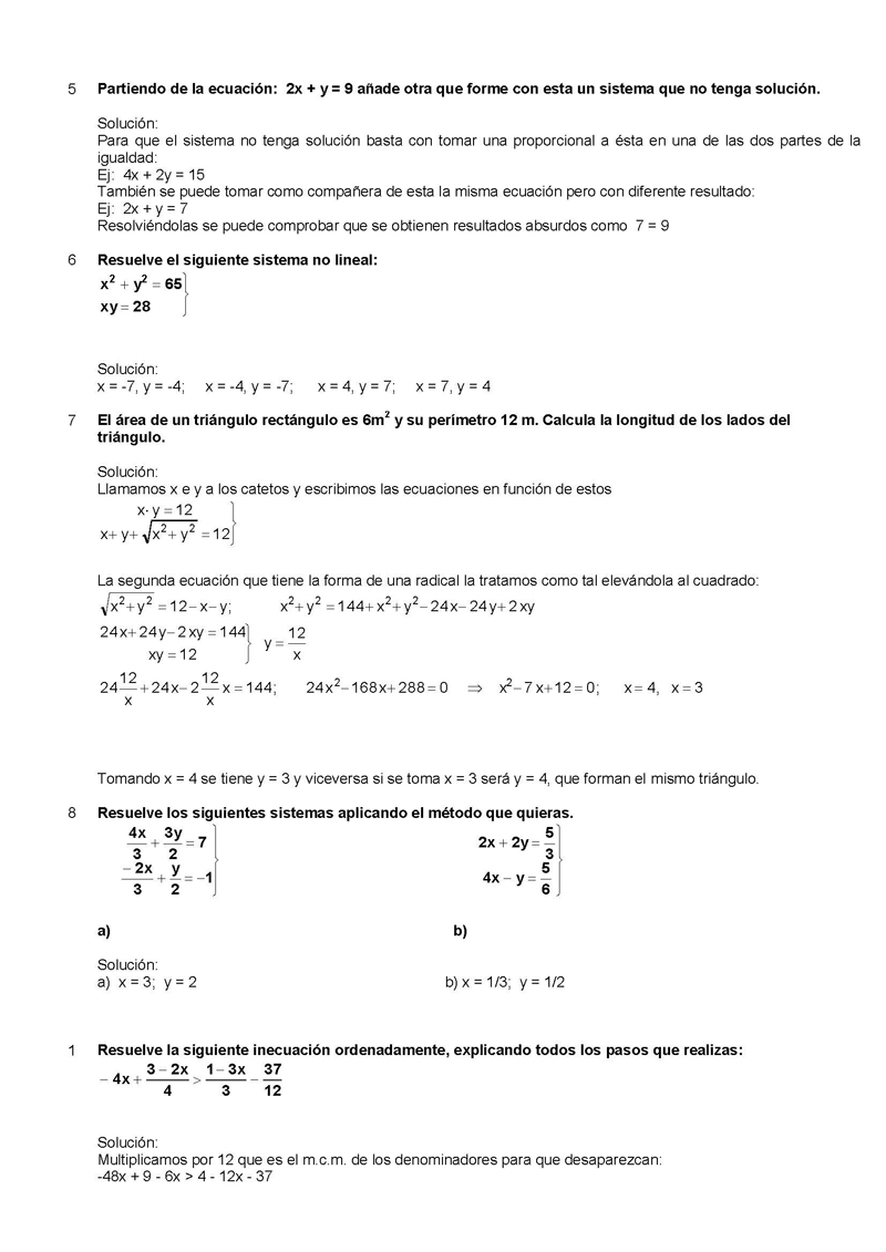 Ecuaciones Inecuaciones Y Sistemas Monografias Com