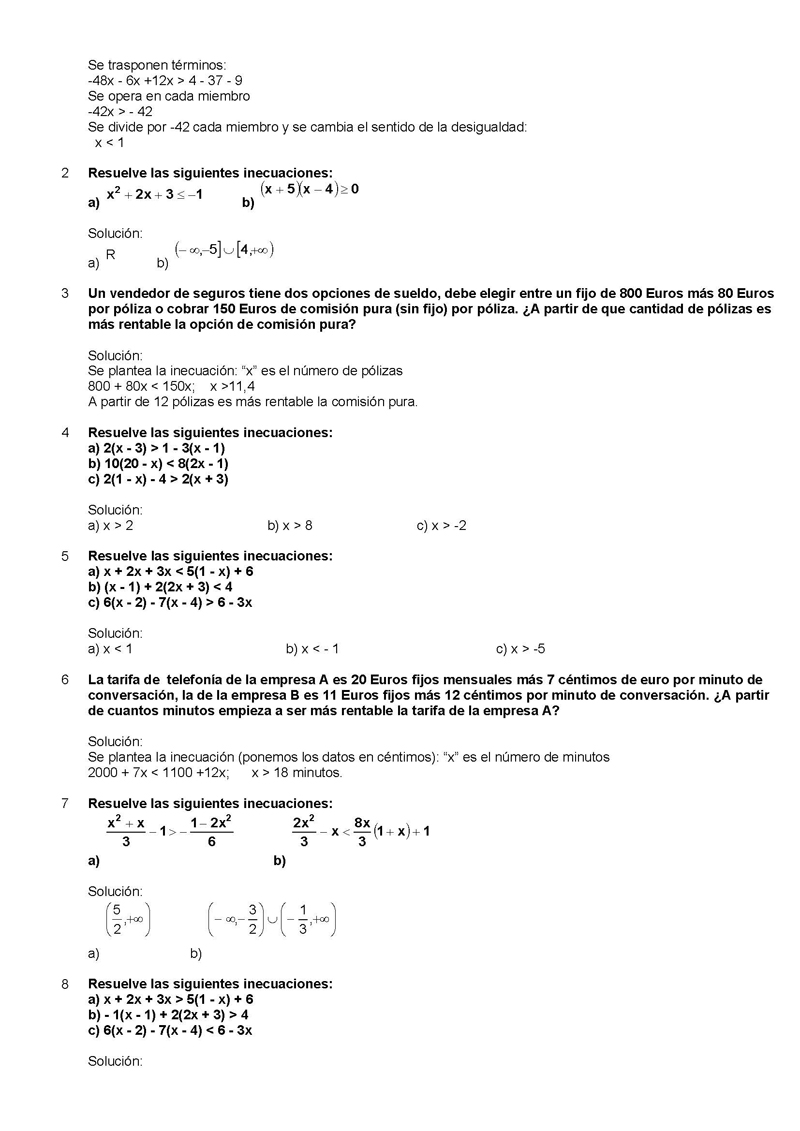 Ecuaciones Inecuaciones Y Sistemas Monografiascom