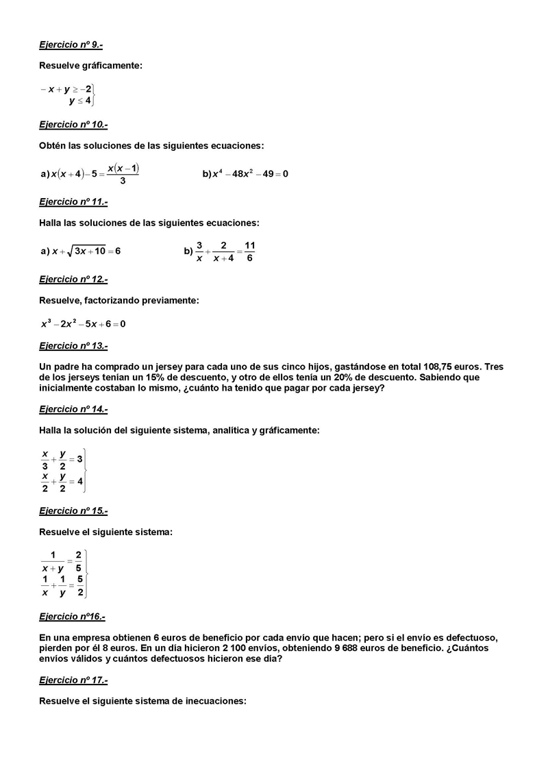 Ecuaciones Inecuaciones Y Sistemas Monografiascom