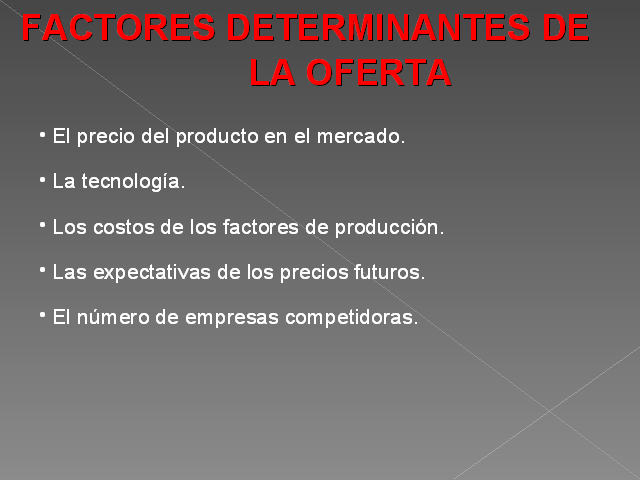 La oferta generalidades (Presentación PowerPoint