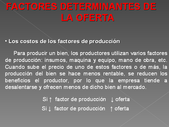 La oferta generalidades (Presentación PowerPoint