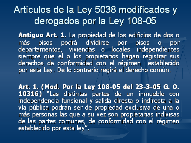 Análisis Del Condominio Ley 108-05 (Rep. Dominicana)