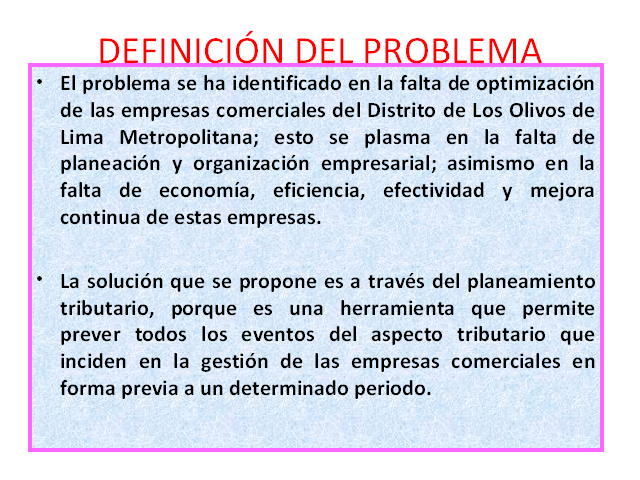 Resultado de imagen para descripcion  del problema de un proyecto ejemplo