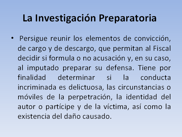 Proceso Comun: La Investigación Preparatoria Y La Etapa Intermedia