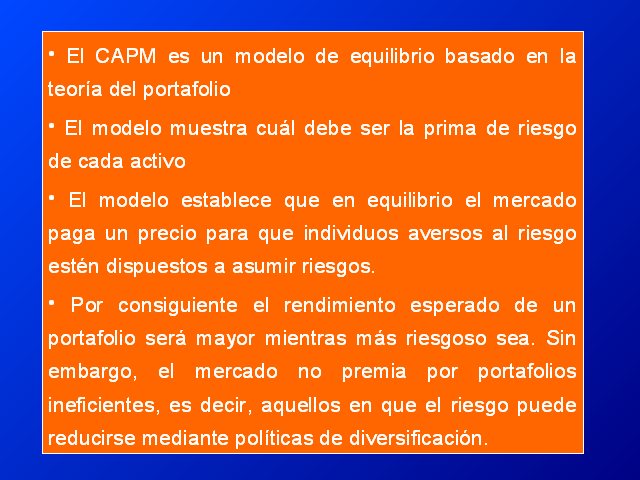 Modelo para establecer el precio de los activos (Capital Asset Pricing Model,  CAPM) (Presentación PowerPoint)