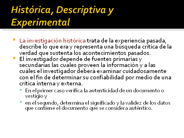 investigacion experimental descriptiva