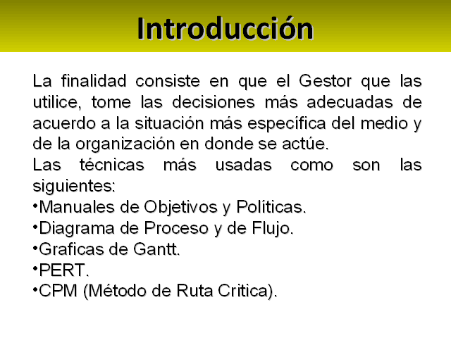 Curso: Técnicas de la planeación y control de gestión 