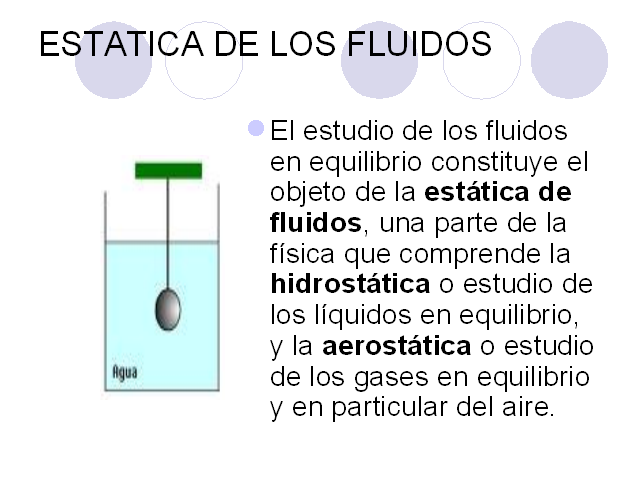 Resultado de imagen para estatica de fluidos