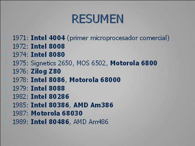 Historia de los microprocesadores III