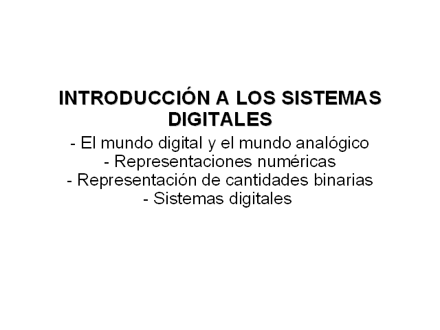 Introducción A Los Sistemas Digitales
