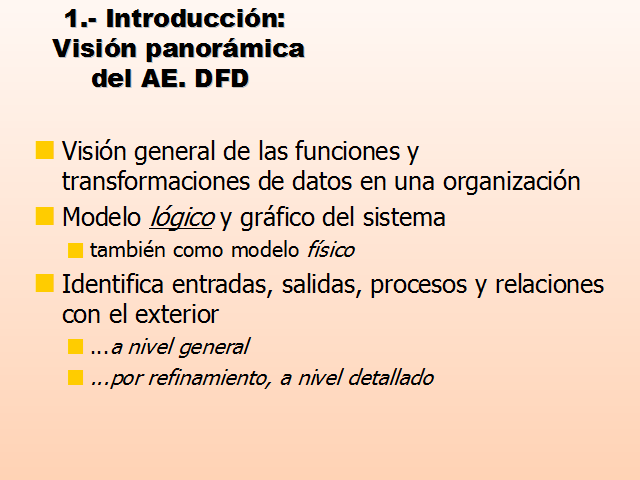 Análisis y diseño estructurado. Diagrama de flujo de datos