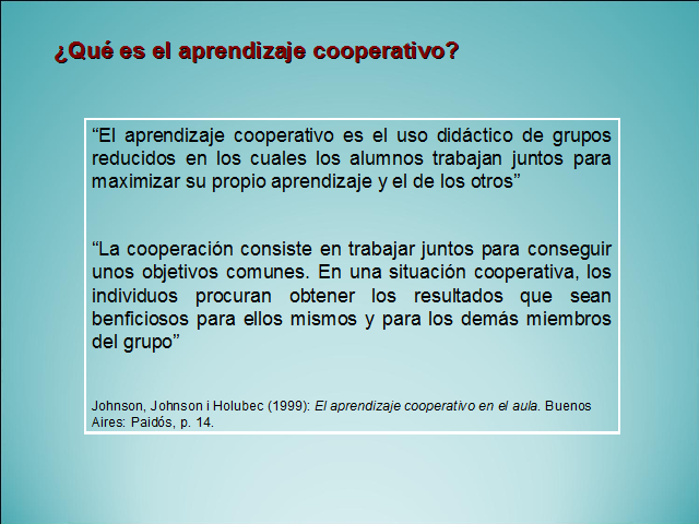 El Aprendizaje Cooperativo En El Aula Una Forma De Fomentar La