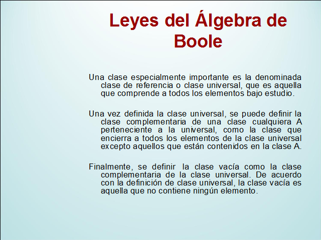 Leyes Del álgebra De Boole