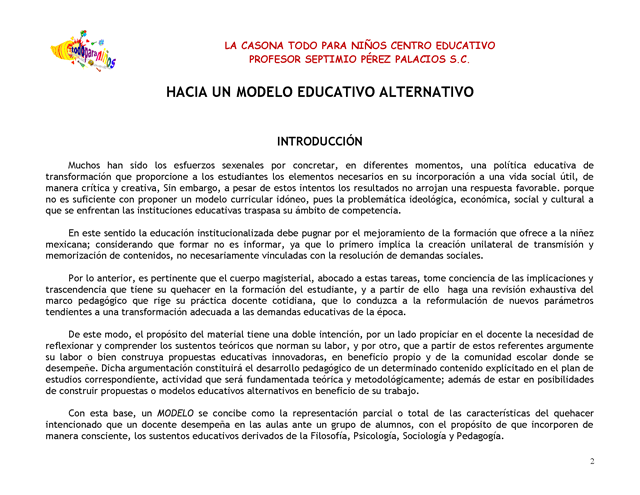 Hacia un modelo educativo alternativo