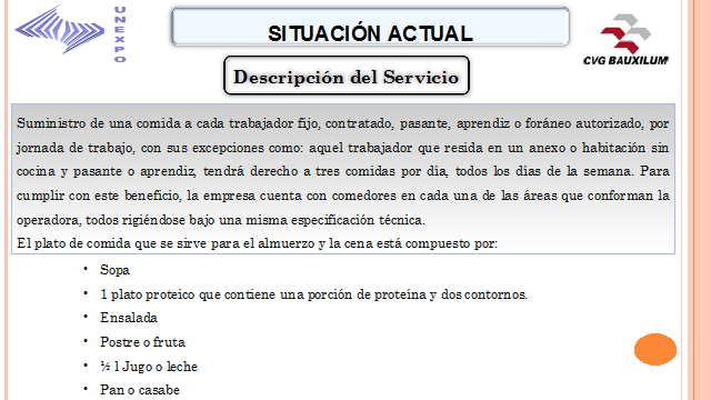 Propuestas para la reducción del costo del servicio de alimentación de los  trabajadores de CVG Bauxilum Los Pijiguaos