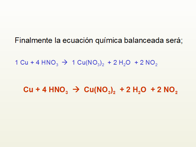 ecuación h2o