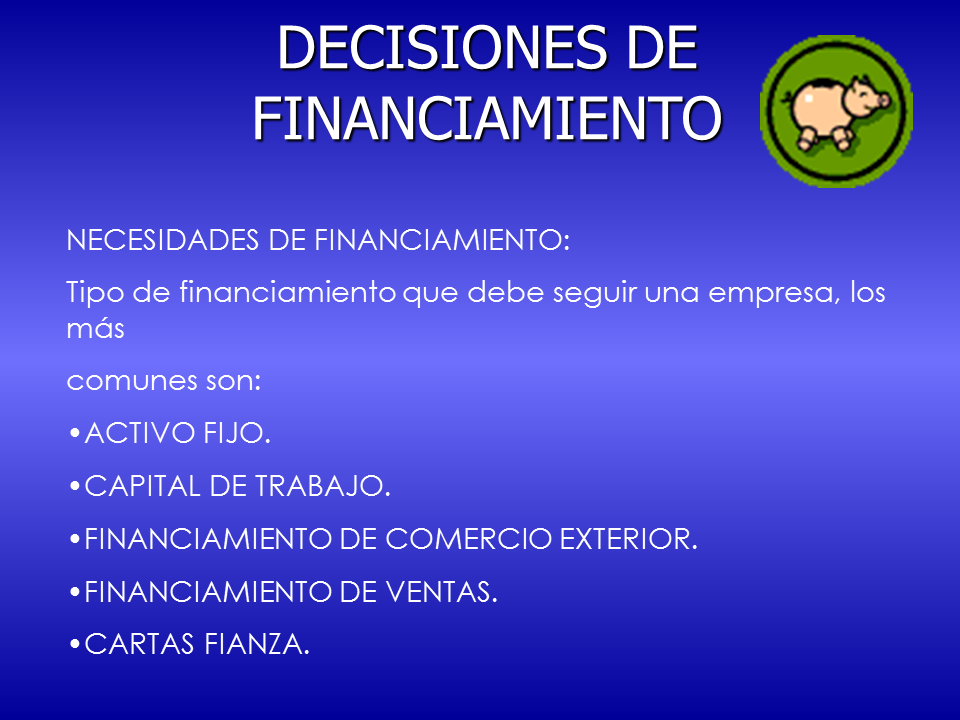 Decisiones De Financiamiento (Presentación PowerPoint)