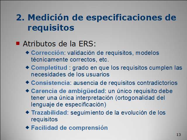 Medición de la calidad del software en el ámbito de la especificación de  requisitos